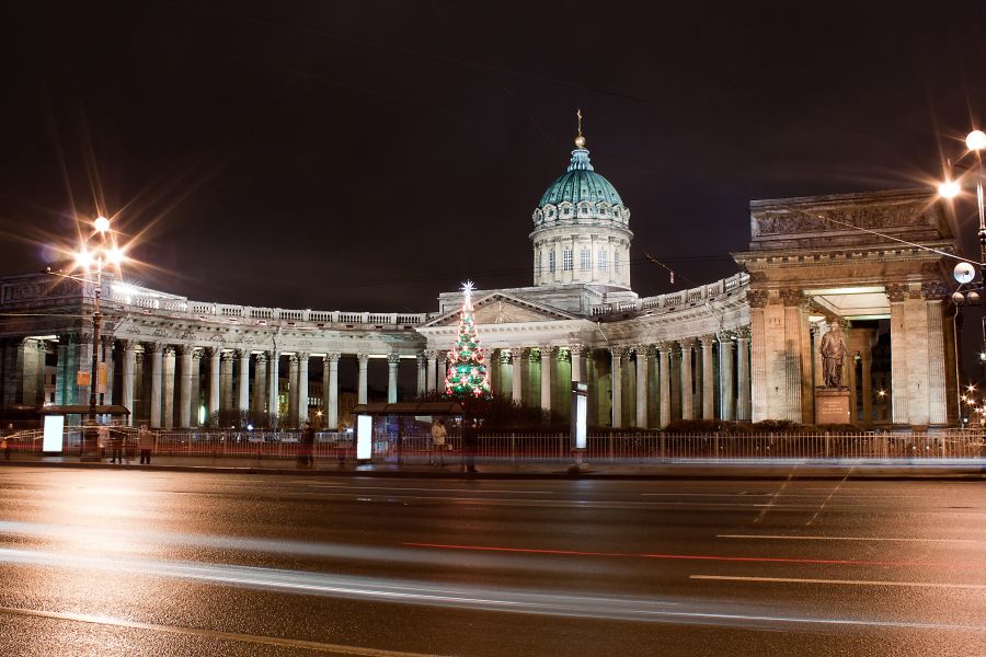 Картина на холсте Санкт-Петербург ночью, арт hd0502701