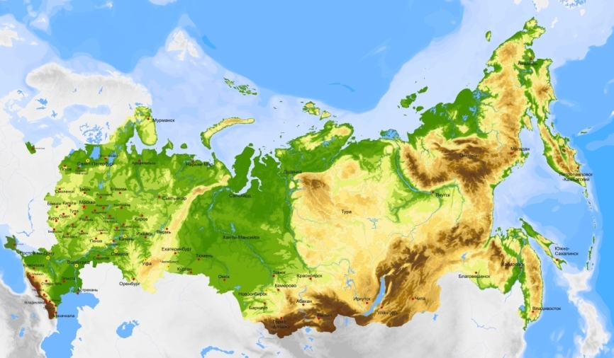 Картина на холсте Карта России, арт hd1996701