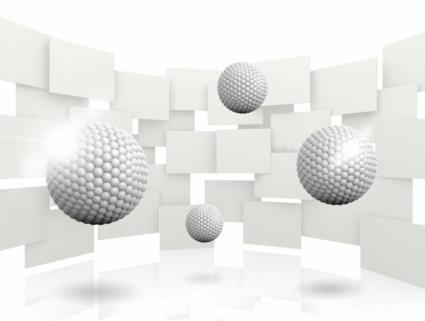 Картина на холсте 3D Белые шары, арт hd1509001
