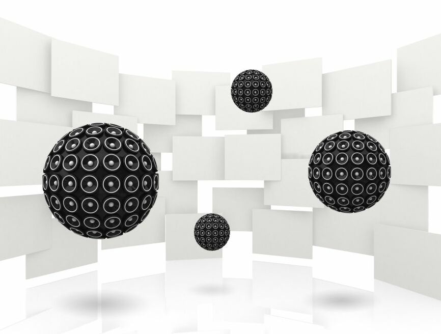 Картина на холсте 3D Черные шары, арт hd1508401